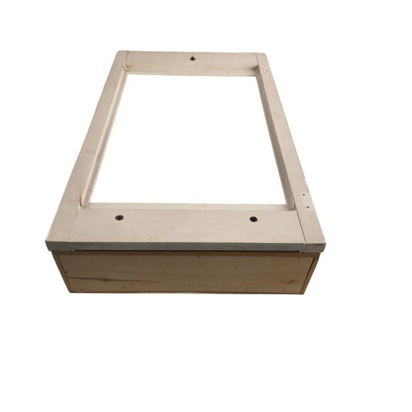 White Wooden Wall-Mounted Planter Frame With Rectangular Box For Indoor/Outdoor - Picture 3 of 14
